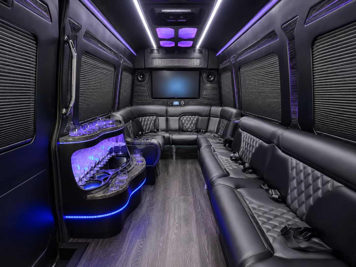 st cloud 40 passenger party bus inside
